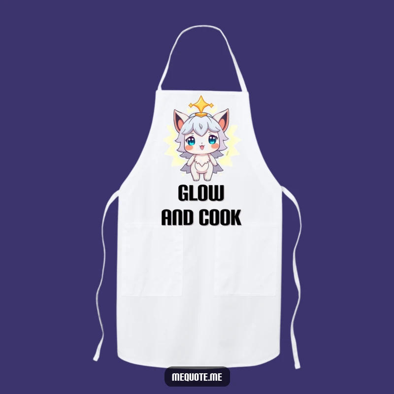 Funny Kitchen Apron: Proud Character with Glowing Aura, Chef's Positive Gift