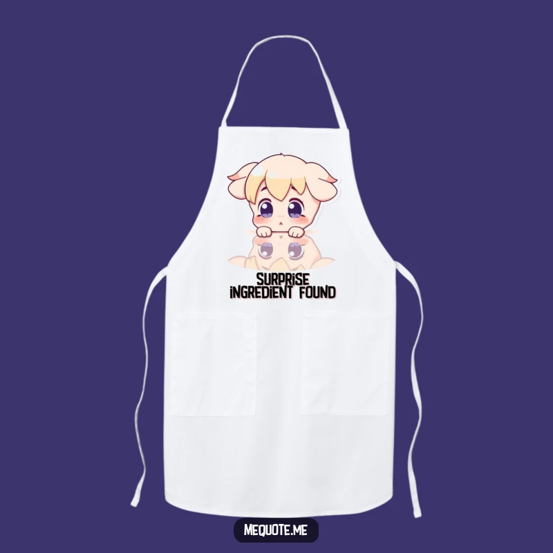 Funny Surprise Reflection Apron: Character Sees Self, Kitchen Surprise