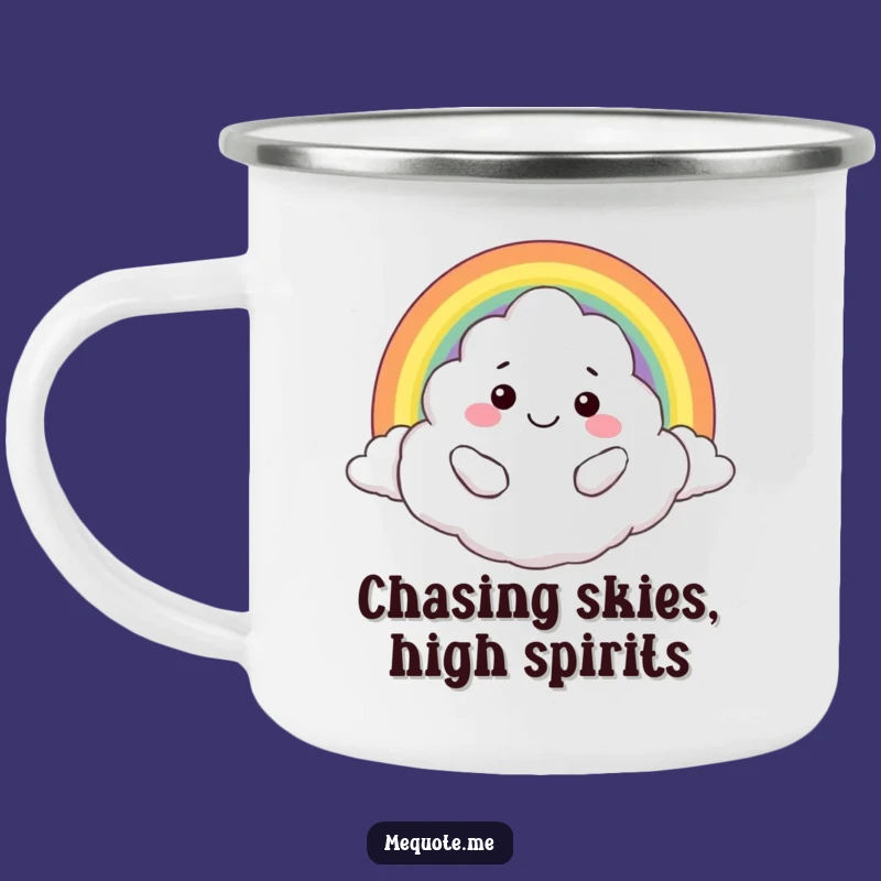 Funny Cloud Hugging Rainbow Camping Mug: Adventure Buddy