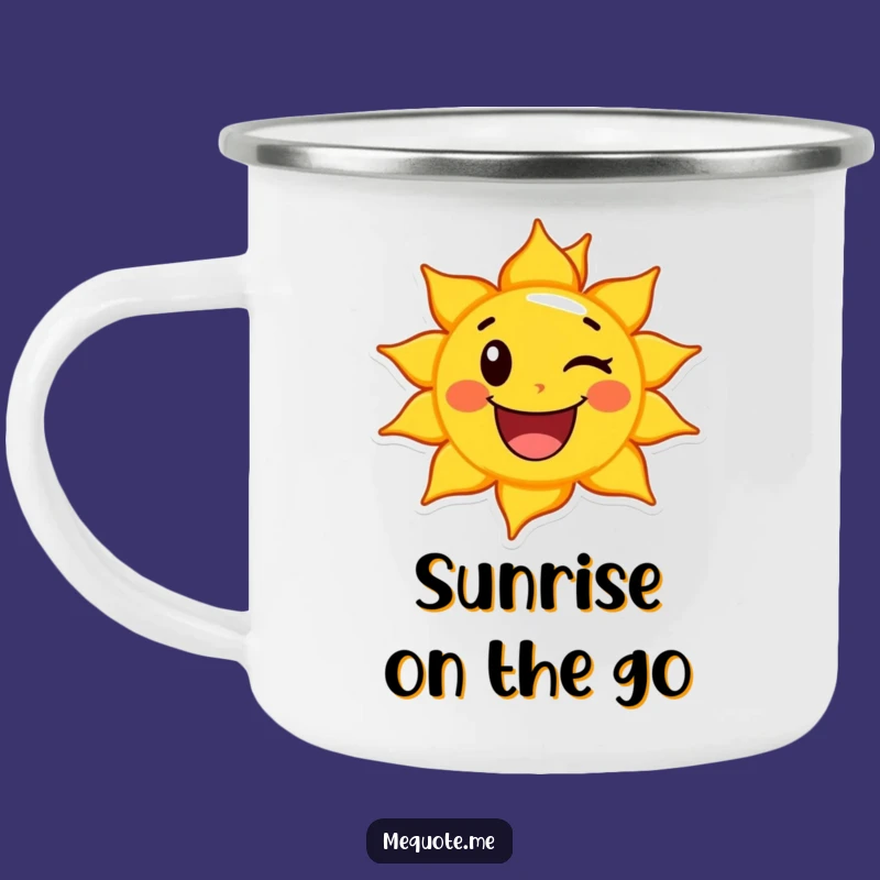 Durable Funny Happy Sun Wink Camping Mug: Brighten Outdoor Adventures