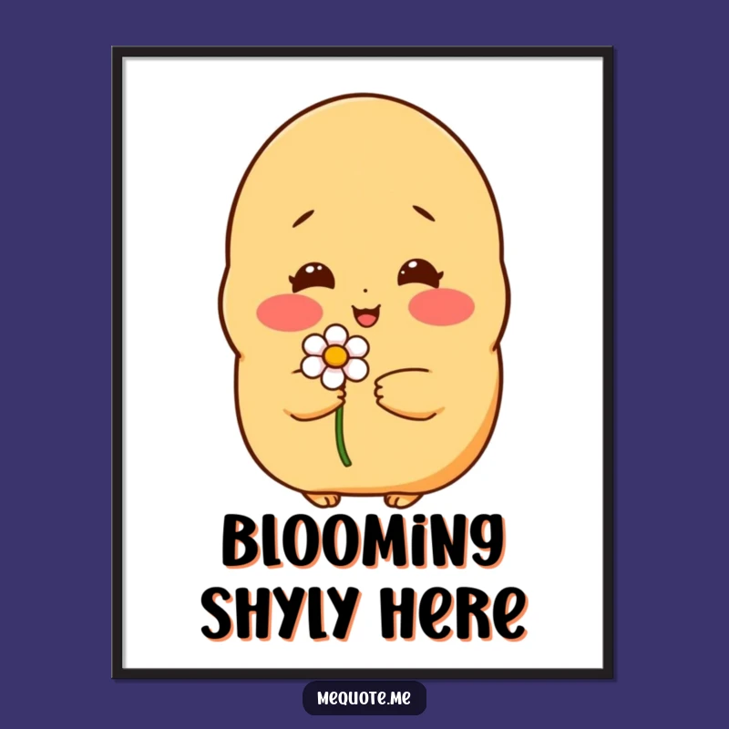 Funny Shy Potato Flower Digital Art: Instant Sweetness