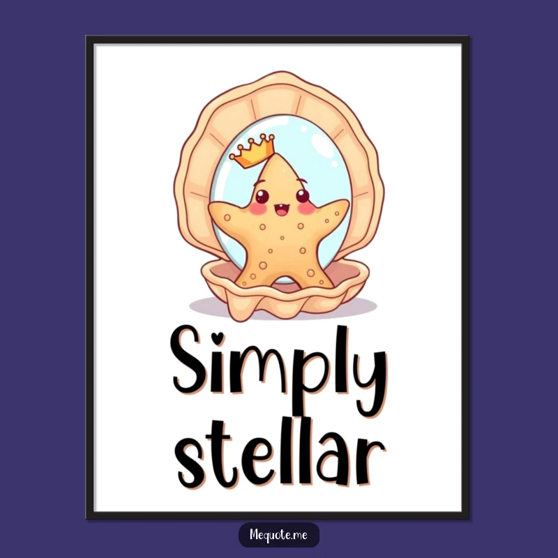 Funny Starfish Vanity Digital Art: Regal Character, Downloadable Humorous Gift