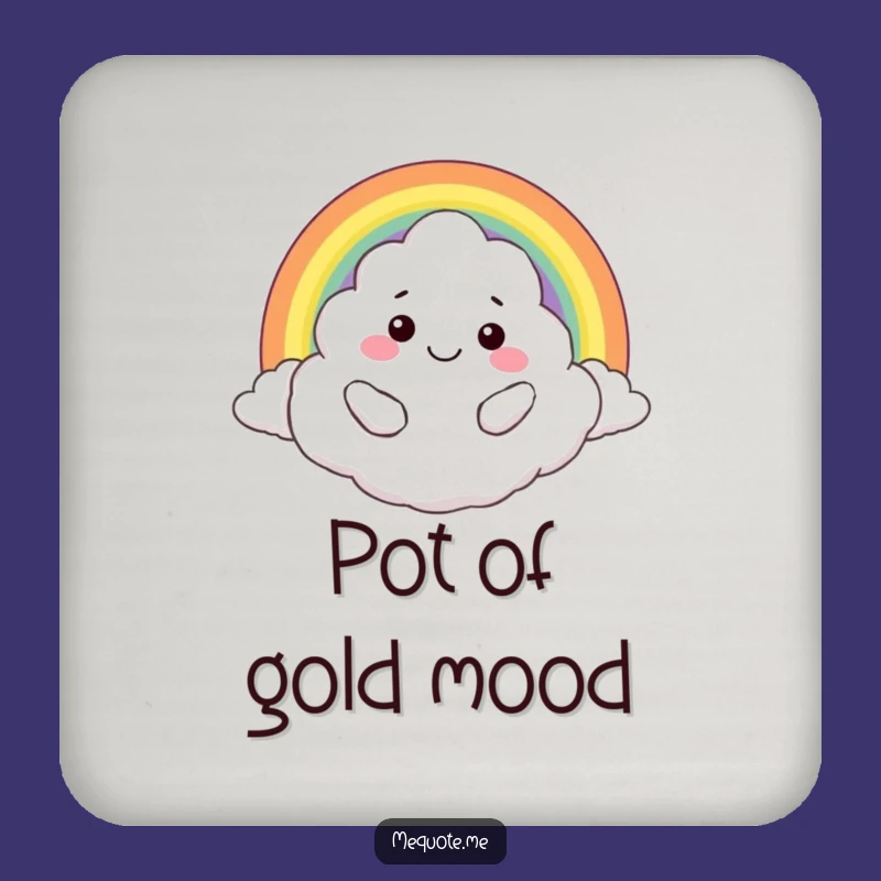 Funny Cloud Hugging Rainbow Coaster Set: Protect Surfaces