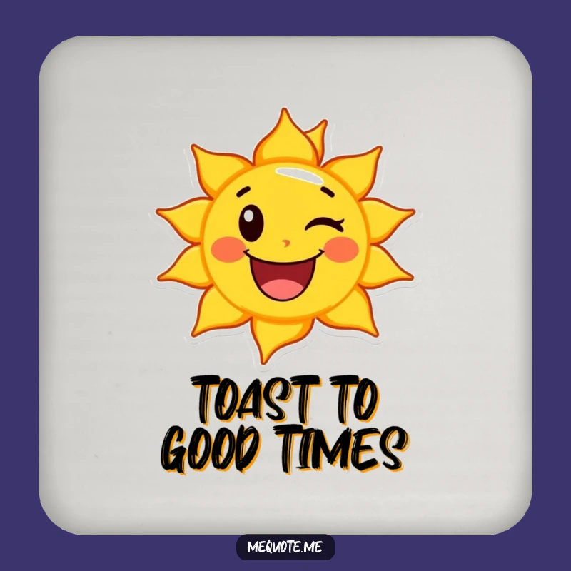 Funny Happy Sun Wink Coaster Set: Protect Surfaces with Sunshine