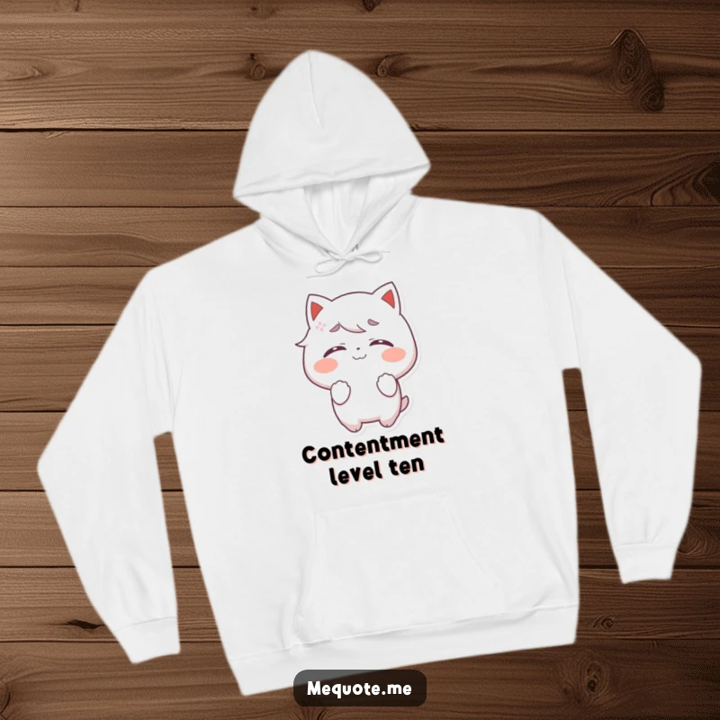 Funny Hoodie depicting a character with closed eyes, radiating pure self-satisfaction and a feeling of utter bliss.