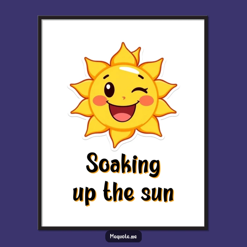 Cheerful Free Printable Sun Art: Winking Downloadable Poster