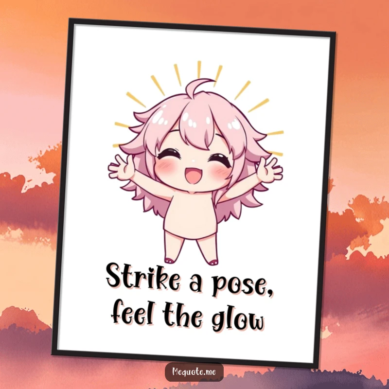 Funny Free Printable wall art featuring a character in a radiant and confident stance, radiating positivity and strength.