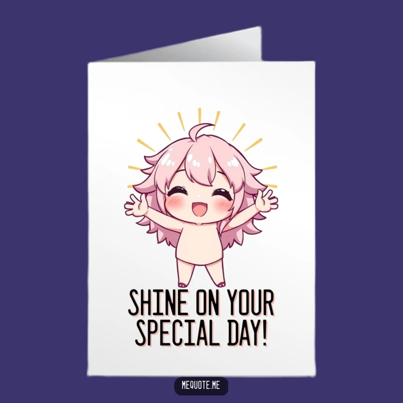 Free Printable Birthday Card: Confident Stance Character Radiant Downloadable Gift