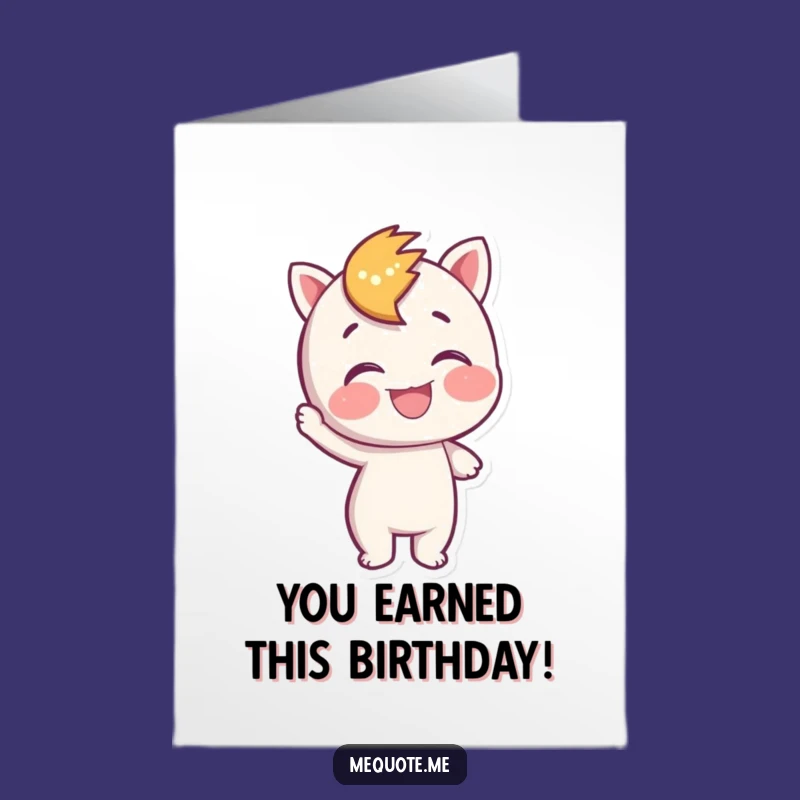 Free Printable Birthday Card: Self-Pat Character Funny Downloadable Gift