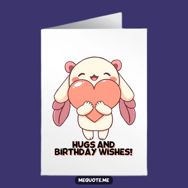 Free Printable Hugging Heart Birthday Card: Charming Downloadable Gift of Love