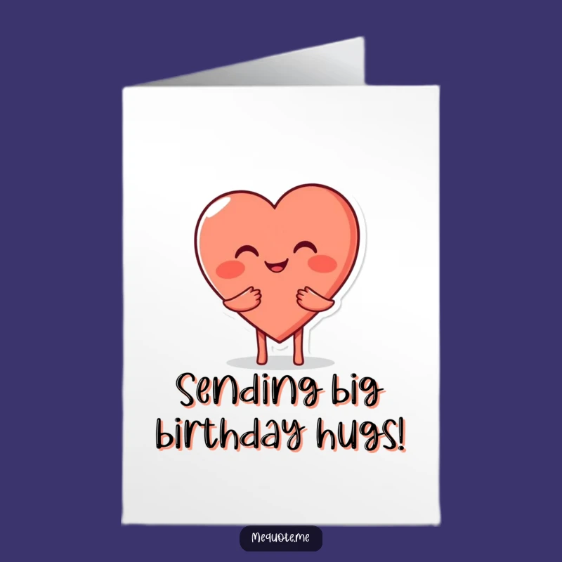 Free Printable Heart Birthday Card: Loving Hug Downloadable Gift for Her