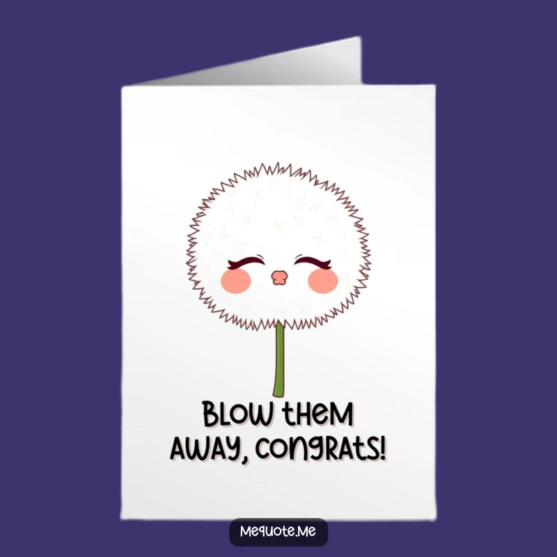 Free Printable Dandelion Congrats Card: Kiss Downloadable Gift
