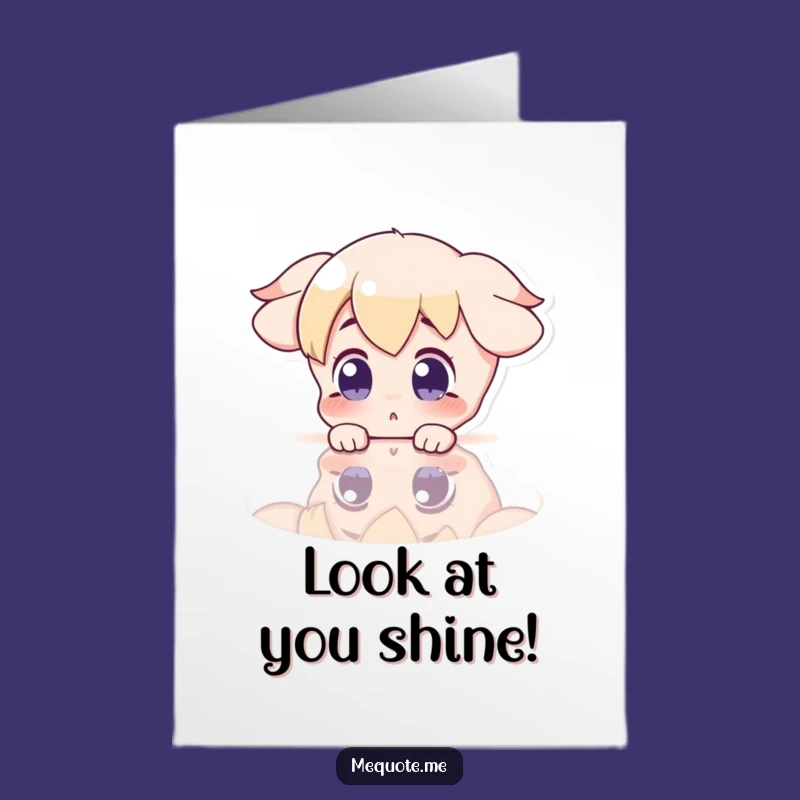 Free Printable Congrats Card: Stunned Reflection Character, Great Downloadable Gift!