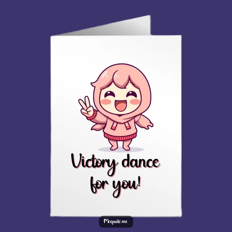 Free Printable Congrats Card: Victory Dancer Character, Great Downloadable Gift!
