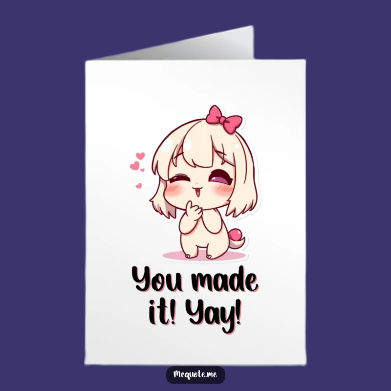 Free Printable Congrats Card: Giggling Kiss Character, Fun Downloadable Gift!