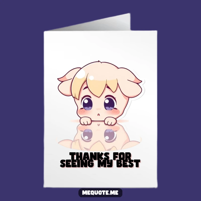 Free Printable Thank You Card: Amazed Reflection Character, Ideal DIY Downloadable Gift!