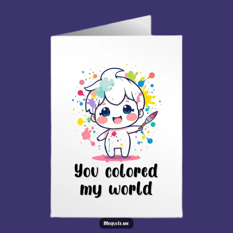 Free Printable Thank You Paintbrush Card: Funny Colorful Downloadable Gift