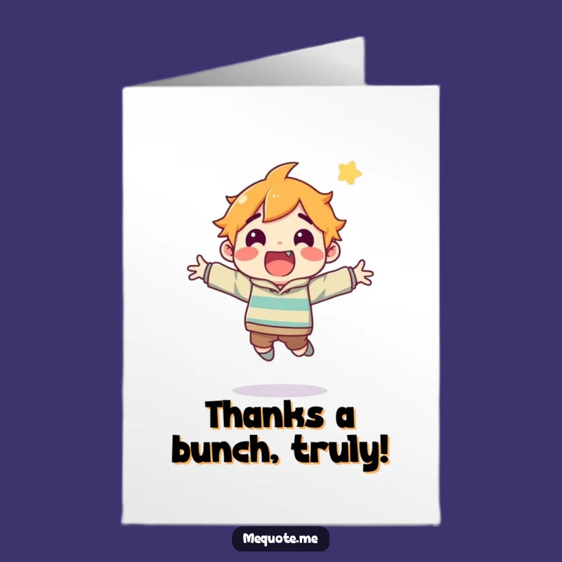 Free Printable Jumping Joy Thank You Card: Funny Downloadable Gift for Appreciation