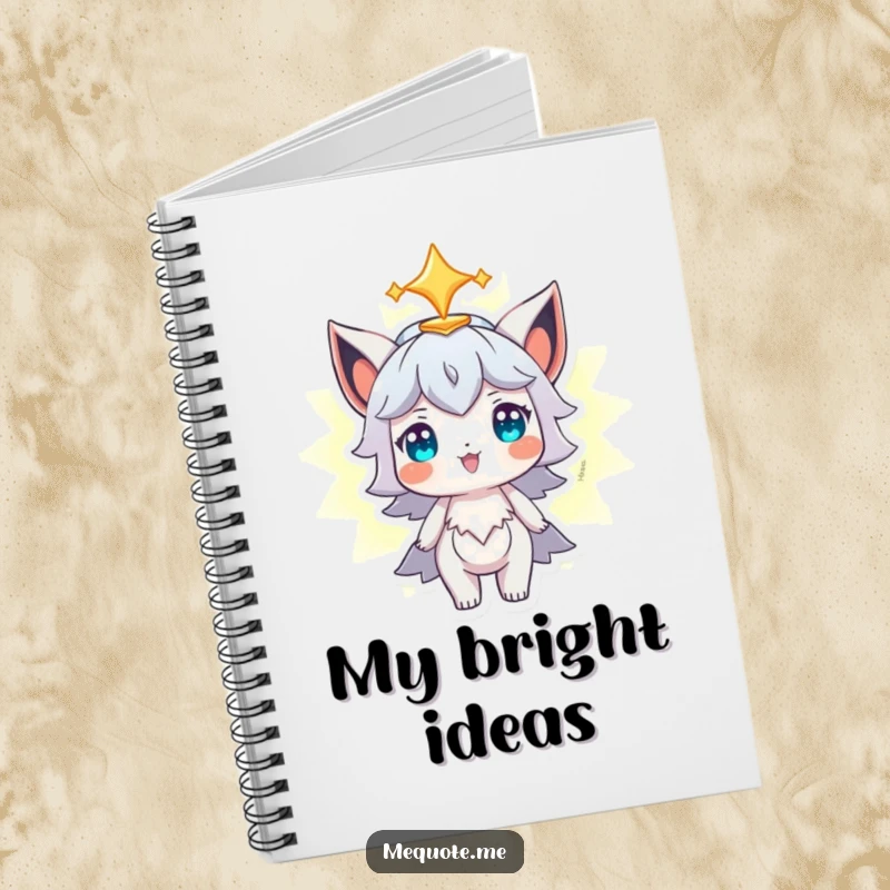 Funny Notebook featuring a character proudly looking at its own glowing aura, ideal for journaling and capturing bright ideas.