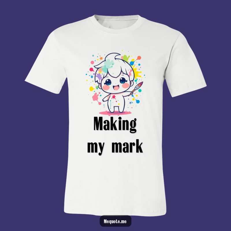 Funny Artist T-Shirt: Paintbrush Character Splatter Design, Perfect Gift Tee