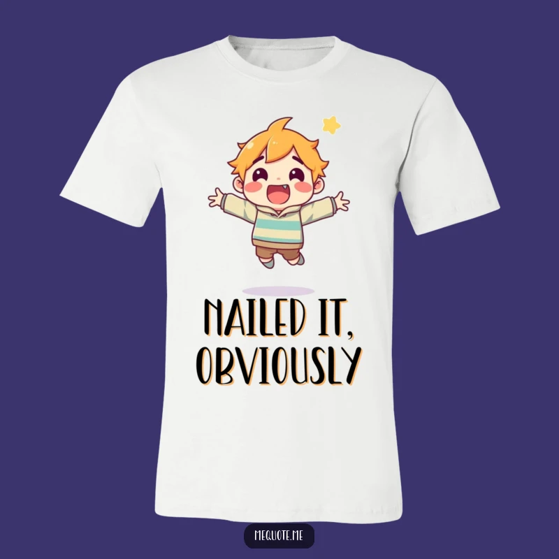 Funny T-Shirt: Excited Character Jumping for Joy, Ultimate Small Accomplishment Tee!