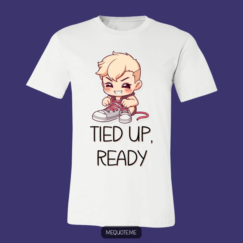 Funny Determined Shoelace T-Shirt: Wear Your Focus with this Hilarious Grinning Tee