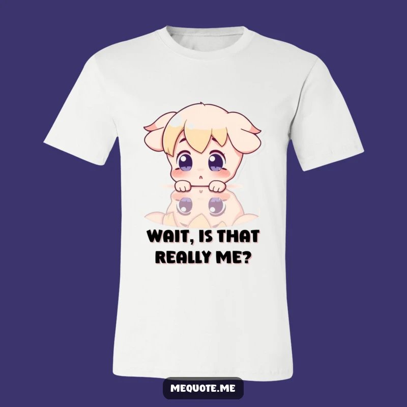 Funny Surprise Reflection T-Shirt: Character Shocked by Mirror Image, Funny Gift