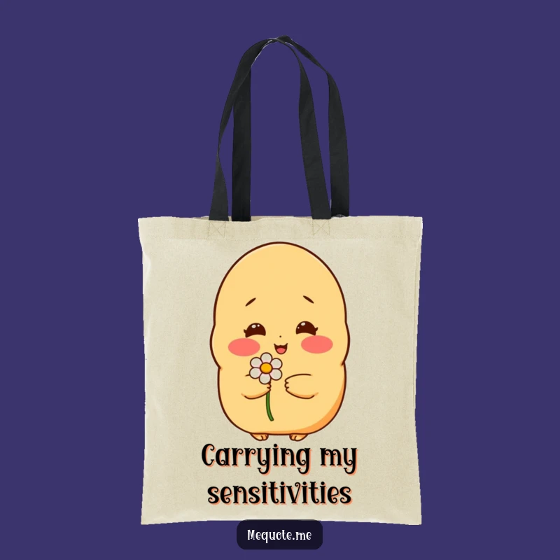 Funny Shy Potato Flower Tote Bag: Carry Your Sweetness