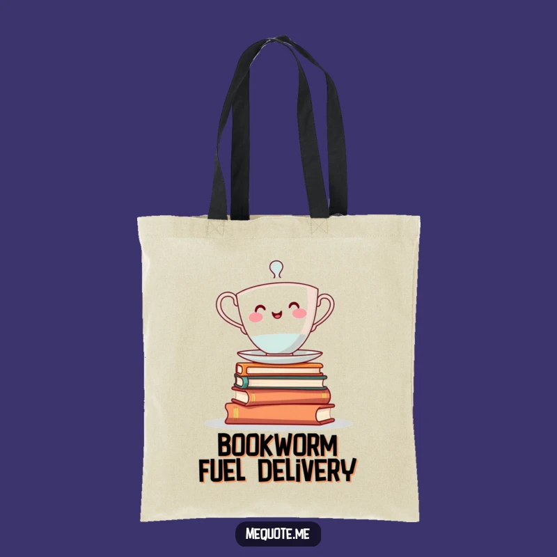 Funny Teacup Books Tote Bag: Carry Your Knowledge